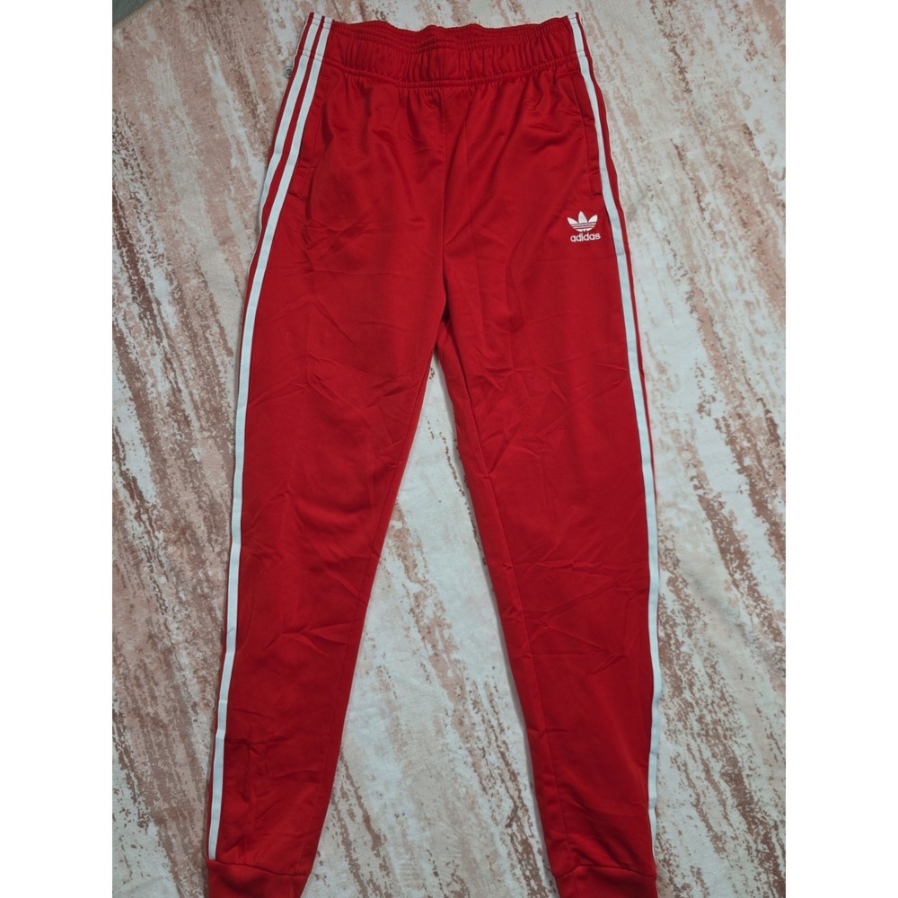 Adidas Originals Trefoil‎ Track Pants Red, 3 Stripe Youth 14/16 Or Womans XS/S